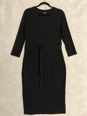 Lauren Ralph Lauren Day Dress Imalah-Long Sleeve Black Women's Medium NEW